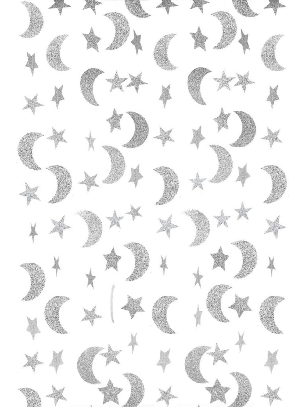 Silver Glitter Moon Star Paper Garland, Twinkle Star and Moon Banner Hanging Par